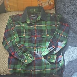 Polo by Ralph Lauren Kids Green Plaid Button Down Shirt